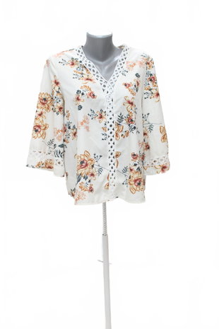 Damen -T-ShirtSheinohne Aufdruck,farbegeblümt,größeM