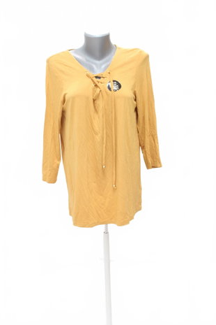 Damen -T-ShirtF&Fohne Aufdruck,farbegelb,größe42
