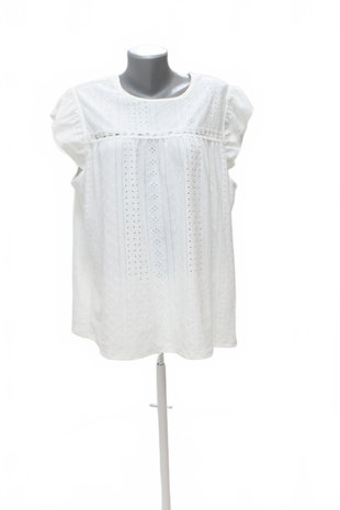 Damen -T-ShirtSheinohne Aufdruck,farbeweiss,größe2XL