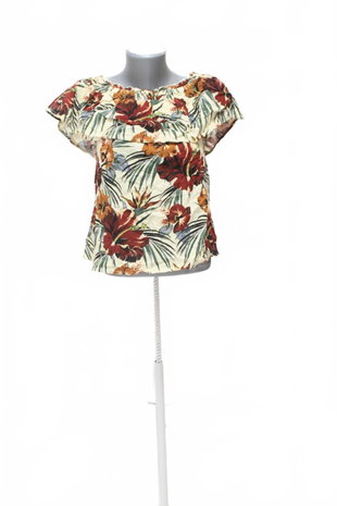 Damen -T-ShirtOnlyohne Aufdruck,farbegeblümt,größeS