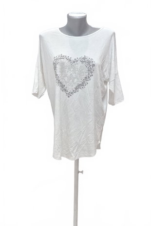 Damen -T-ShirtGenesismit Aufdruck,farbeweiss,größeXL