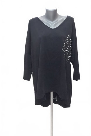 Damen -T-ShirtGenesisohne Aufdruck,farbeschwarz,größe4XL