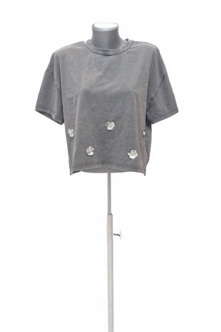 Damen -T-ShirtSinsayohne Aufdruck,farbegrau,größeM
