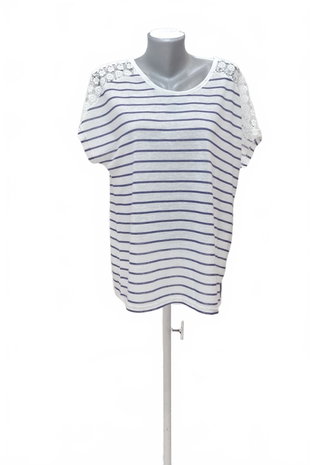 Damen -T-ShirtF&Fohne Aufdruck,farbegestreift,größe48