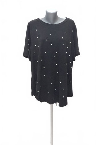 Damen -T-ShirtSheinohne Aufdruck,farbeschwarz,größe4XL