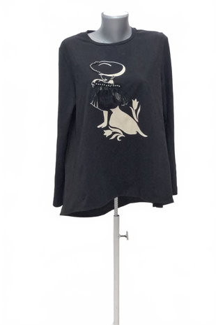Damen -T-ShirtGenesismit Aufdruck,farbeschwarz,größeM