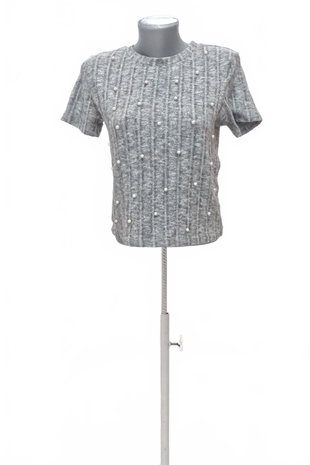 Damen -T-ShirtZaraohne Aufdruck,farbegrau,größeM