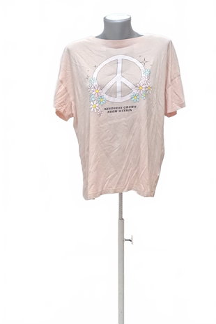 Damen -T-ShirtC&Amit Aufdruck,farberute,größeXL