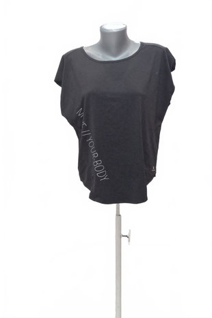 Damen -T-ShirtDomyosohne Aufdruck,farbeschwarz,größeL
