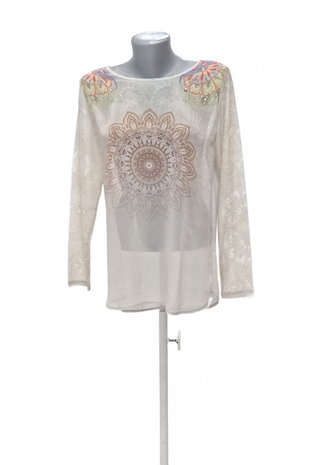 Damen -T-ShirtDesigualohne Aufdruck,farbebeige,größeM