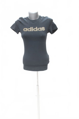 Damen -T-ShirtAdidasmit Aufdruck,farbeschwarz,größe36