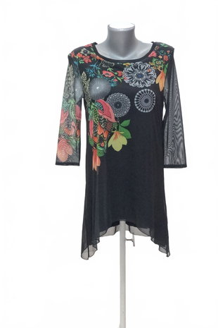 Damen -T-ShirtDesigualohne Aufdruck,farbeschwarz,größeM