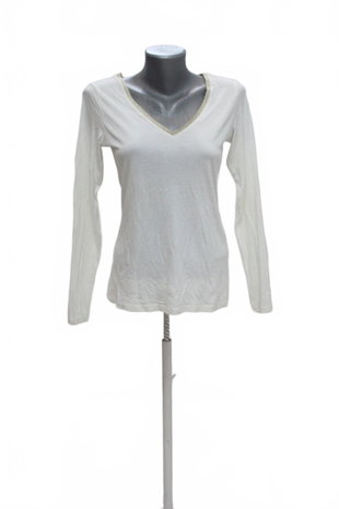 Damen -T-ShirtCamaieuohne Aufdruck,farbeweiss,größeS