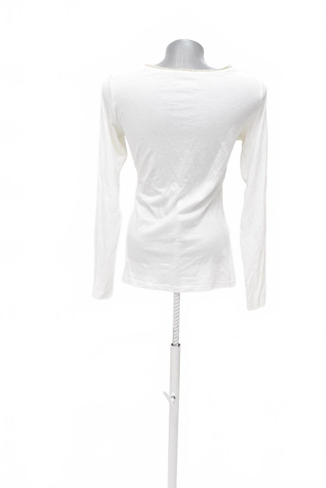 Damen -T-ShirtCamaieuohne Aufdruck,farbeweiss,größeS
