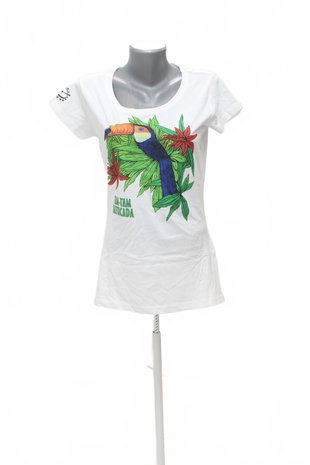 Damen -T-ShirtGenesismit Aufdruck,farbeweiss,größeL