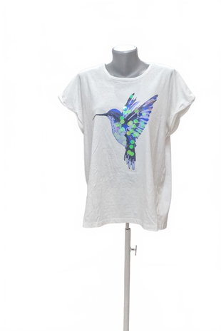 Damen -T-ShirtBelovedmit Aufdruck,farbeweiss,größe2XL
