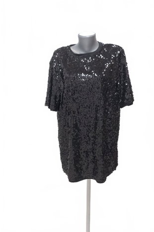 Damen -T-ShirtSheinohne Aufdruck,farbeschwarz,größe2XL