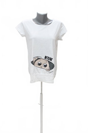 Damen -T-ShirtMalfinimit Aufdruck,farbeweiss,größeS