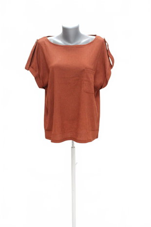 Damen -T-ShirtJaninaohne Aufdruck,farbebraun,größeL