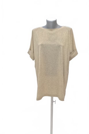 Damen -T-ShirtMangoohne Aufdruck,farbebeige,größeL