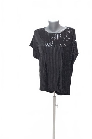 Damen -T-ShirtF&Fohne Aufdruck,farbeschwarz,größe42