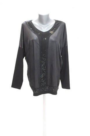 Damen -T-ShirtGenesisohne Aufdruck,farbeschwarz,größeXL