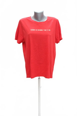 Damen -T-ShirtAmisumit Aufdruck,farberot,größeXL