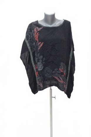 Damen -T-ShirtDesigualohne Aufdruck,farbeschwarz,größeL