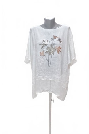 Damen -T-ShirtGenesismit Aufdruck,farbeweiss,größe42