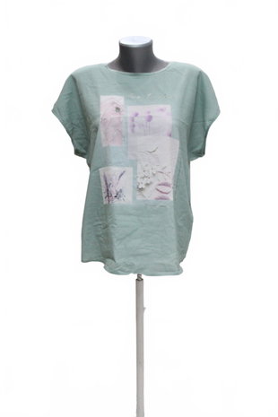 Damen -T-ShirtOrsaymit Aufdruck,farbetůrkis,größeL