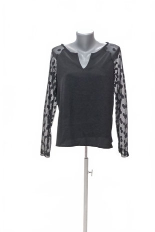 Damen -T-ShirtSheinohne Aufdruck,farbeschwarz,größeL