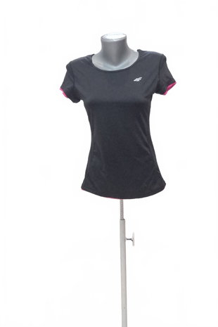 Damen -T-Shirt4Fohne Aufdruck,farbeschwarz,größeS