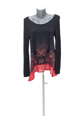 Damen -T-ShirtDesigualohne Aufdruck,farbeschwarz,größeL