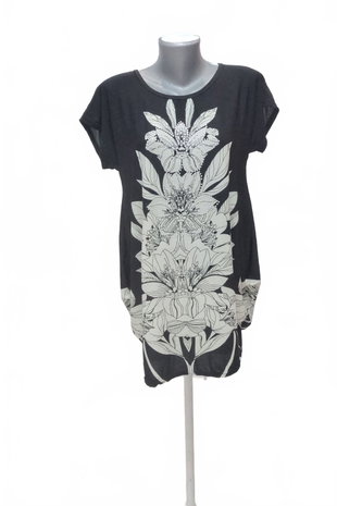 Damen -T-ShirtGenesisohne Aufdruck,farbegeblümt,größe2XL