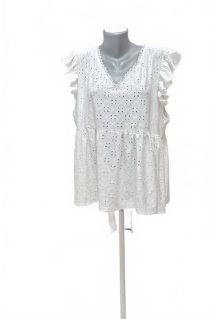Damen -T-ShirtSheinohne Aufdruck,farbeweiss,größe4XL
