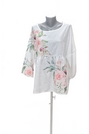 Damen -T-ShirtGenesisohne Aufdruck,farbegeblümt,größe2XL