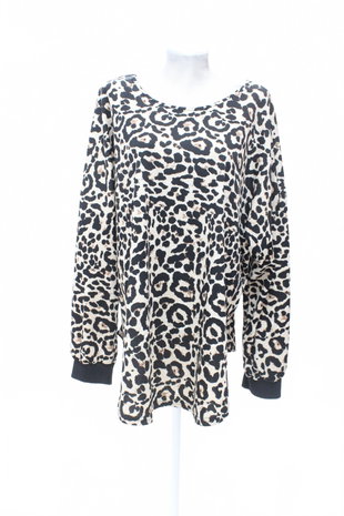 Damen -T-ShirtSheinohne Aufdruck,farbeanimal-print,größe4XL