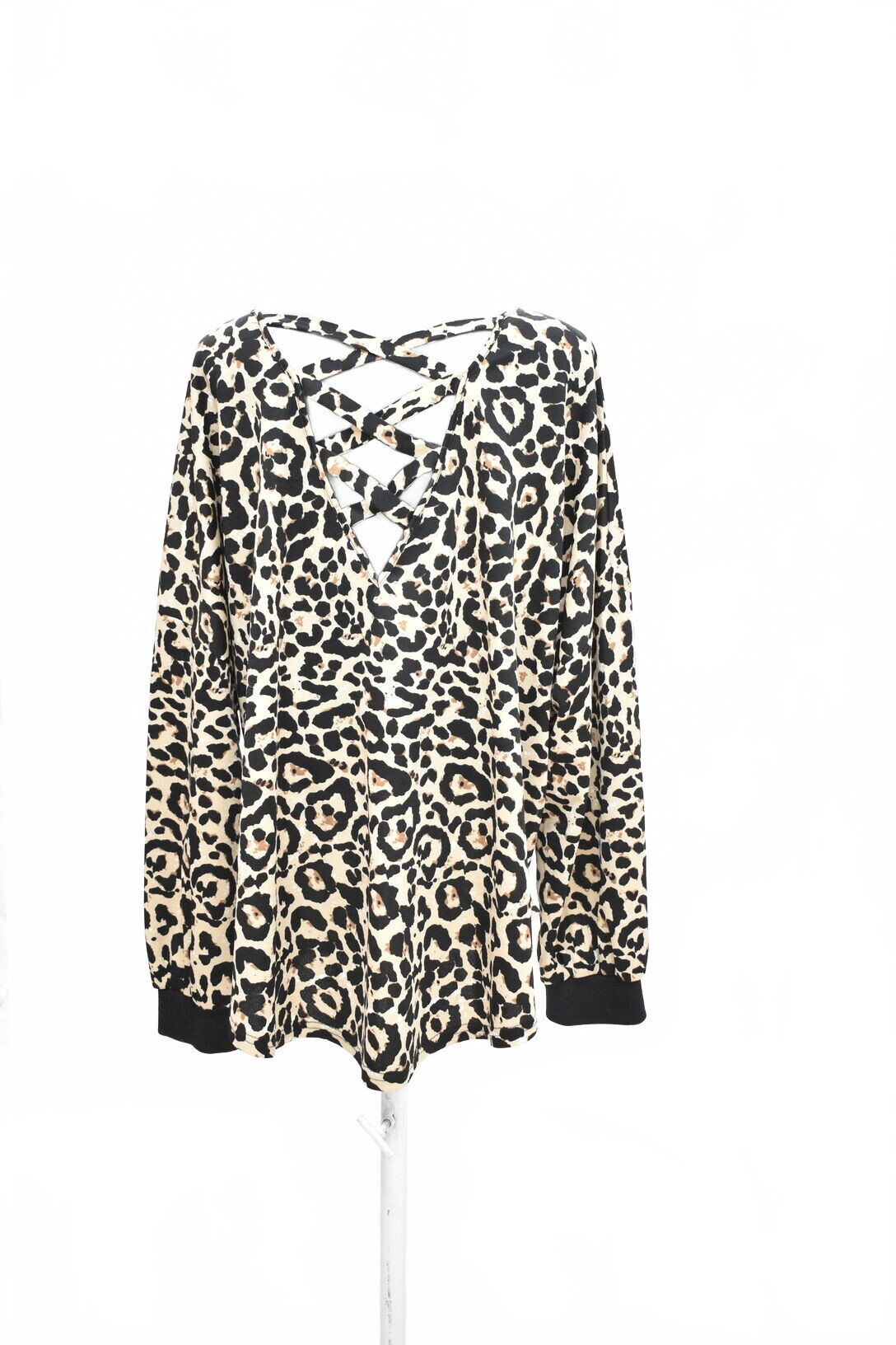Damen -T-ShirtSheinohne Aufdruck,farbeanimal-print,größe4XL