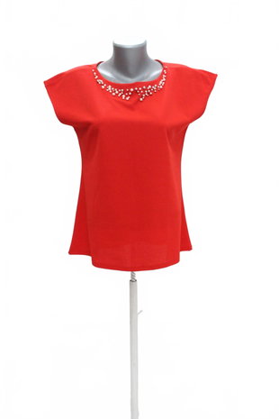 Damen -T-ShirtMohitoohne Aufdruck,farberot,größeXL