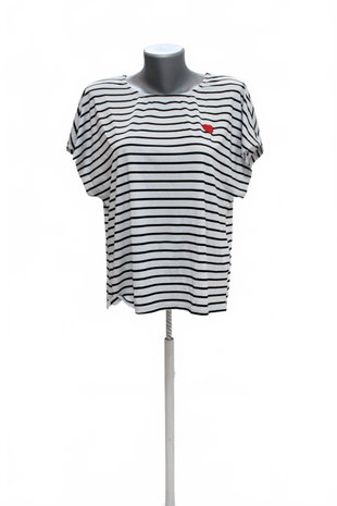 Damen -T-ShirtSheinohne Aufdruck,farbegestreift,größeL