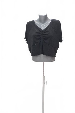 Damen -T-ShirtSheinohne Aufdruck,farbeschwarz,größe3XL