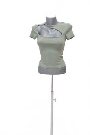 Damen -T-ShirtStradivariusohne Aufdruck,farbekhaki,größeS