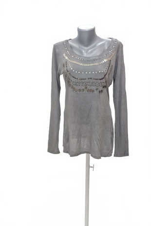 Damen -T-ShirtOnlymit Aufdruck,farbegrau,größeL