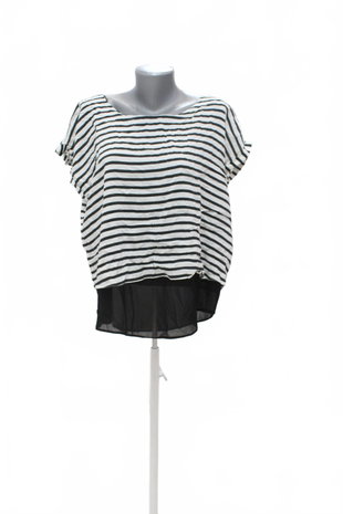 Damen -T-ShirtF&Fohne Aufdruck,farbegestreift,größe40