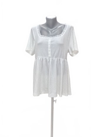 Damen -T-ShirtSheinohne Aufdruck,farbeweiss,größe2XL