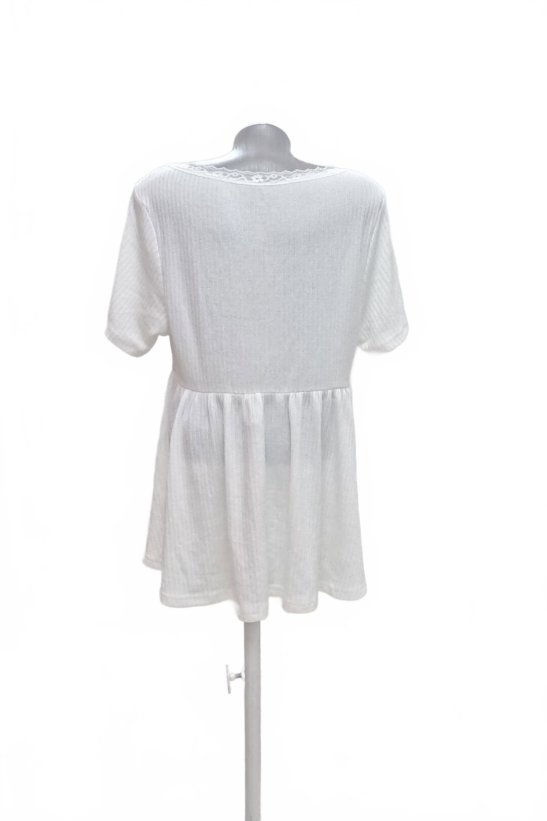 Damen -T-ShirtSheinohne Aufdruck,farbeweiss,größe2XL