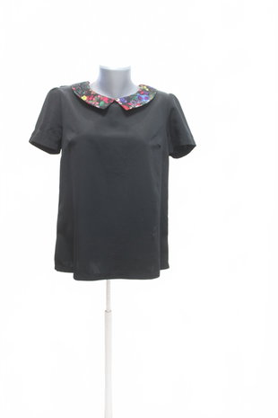 Damen -T-ShirtForever 21ohne Aufdruck,farbeschwarz,größeS