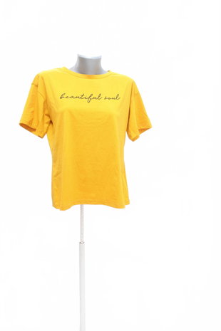 Damen -T-ShirtSheinmit Aufdruck,farbegelb,größe38