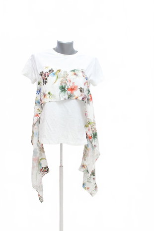 Damen -T-ShirtStradivariusohne Aufdruck,farbegeblümt,größeS