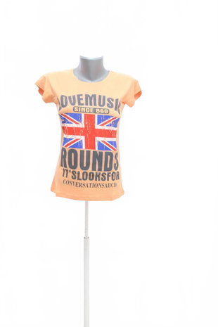 Damen -T-ShirtGenesismit Aufdruck,farbeorange,größeL